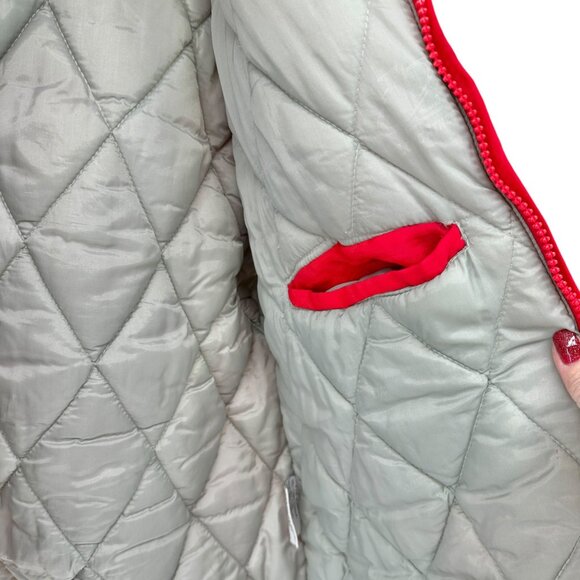 Ohio State Buckeyes L Red Puffer Jacket With Hood & Logo Athletic Branding - Picture 8 of 13